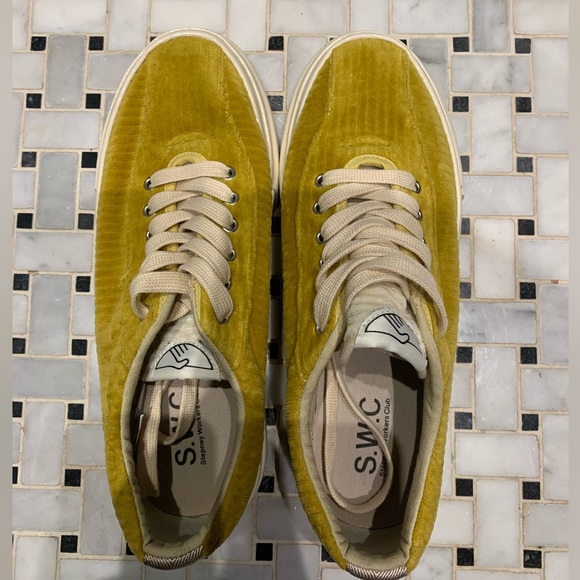 Stepney Workers Club (U.K. brand) yellow corduroy sneakers. US Men’s 7/ EU 40 - Picture 2 of 6